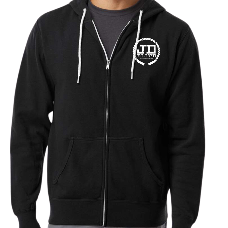 Lightweight Full-Zip Hooded Sweatshirt (Black) Main Image